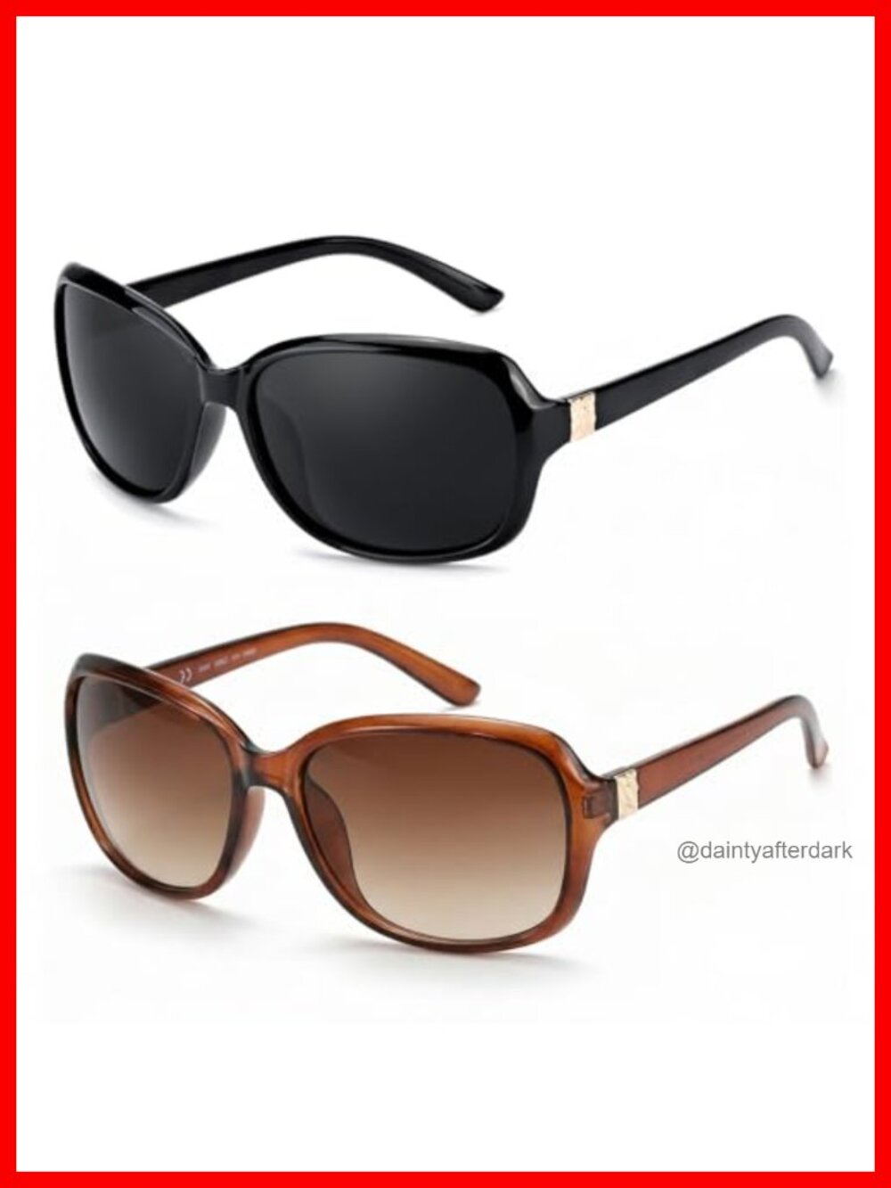 Polarized Oversized Sunglasses UV400 Protection 2 Pack Retro